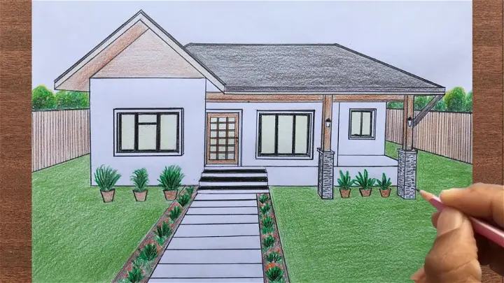 beginner easy modern house drawing