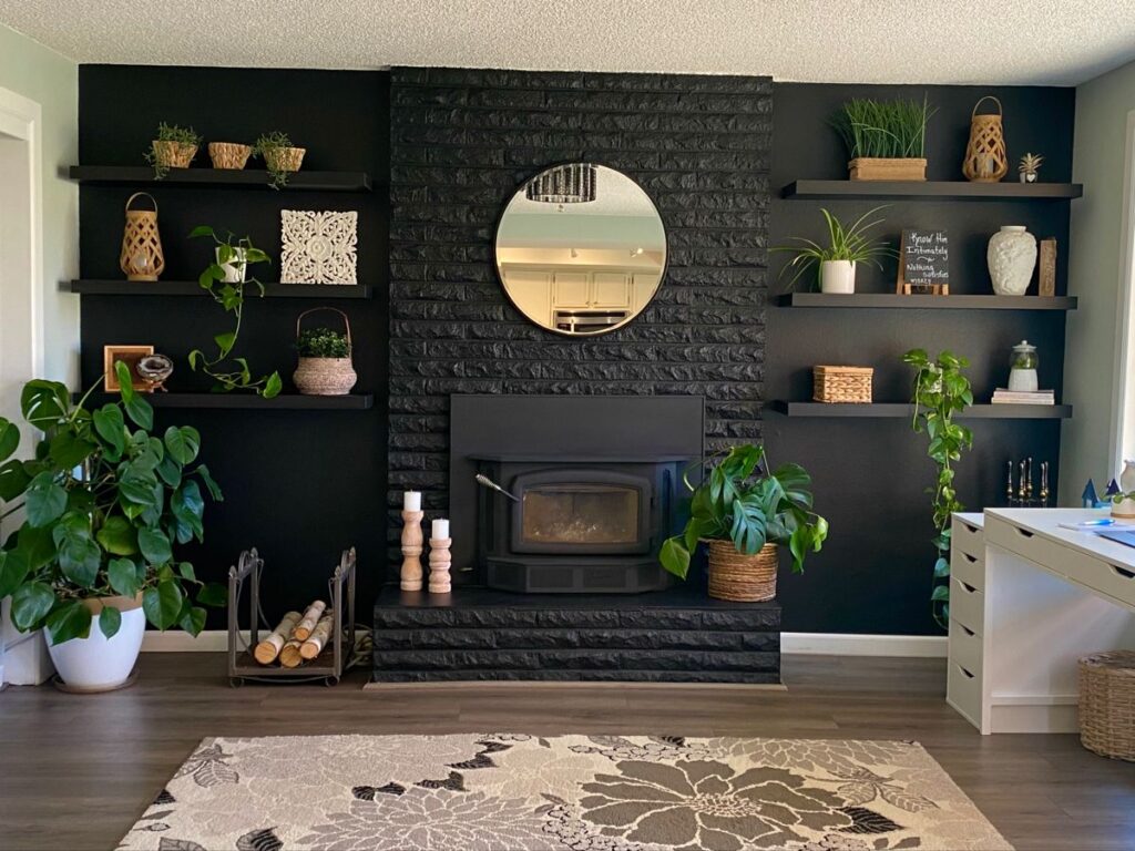 black accent wall