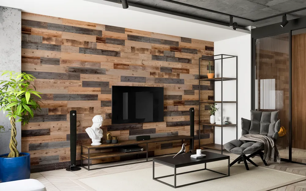 wood accent wall